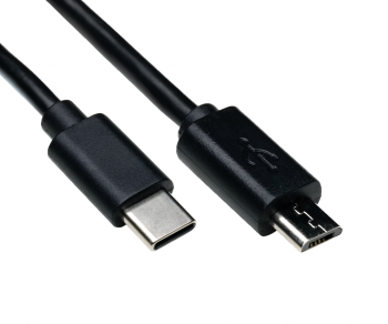 Cabo USB 3.1 tipo C macho para micro B macho, preto, embalagem DINIC Polybag, 1,00 m
